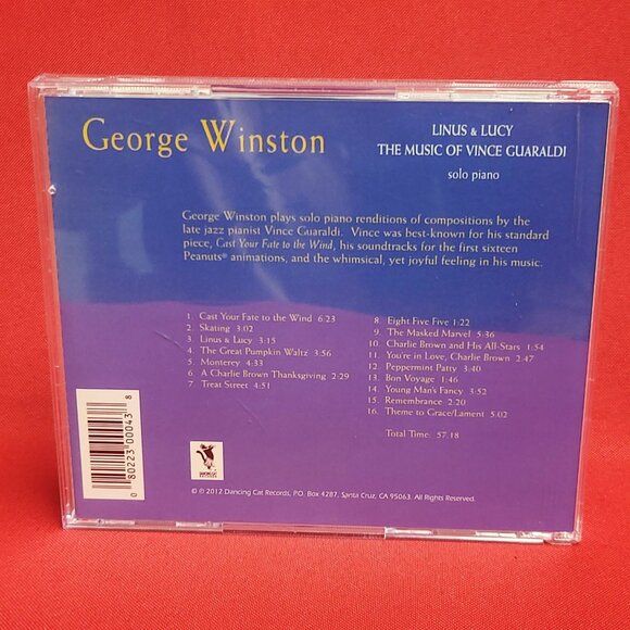 George Winston Linus Lucy The Music of Vinci Guaraldi Solo Piano CD 2012 Signed - Picture 2 of 8
